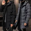 Herren Daunen Parkas Mode Winter Jacken Männer Marke Kleidung Dicke Warme Lange Mäntel Männlichen Hohe qualität Mit Kapuze Jacke Schwarz 5XL 230922