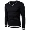 Herrtröjor V Neck tröja Jumper Solid Top Art målning Trend Pullover Streetwear