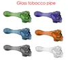 Wholesale cheap USA popular skull glass tobacco pipe colorful mini hand medicine spoon pipes for smoking Halloween Christmas gift