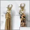 Chaveiros de jóias PU Couro Tassel Metal Chave Titular com Lagosta Giratória Charme para Bolsa Telefone Carro Entrega 2021 Fas Party Mesmo Dhibd