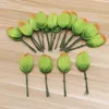 Flores decorativas 200pcs folhas de rosa artificial hastes haste floral com plantas de flores picaretas para folhagem verde