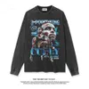 2022 Autumn/winter Kuri Printed Long Sleeve T-shirt Early Autumn Unisex Underlay Loose Washed Old Toprdqu