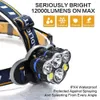 Head lamps Brightest LED Headlamp Waterproof Headlight 8 lighting modes 6xLED Head Suitable for fishing cycling camping etc. HKD230922