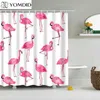 Zasłony prysznicowe kolorowe zasłony prysznicowe ekologiczne flamingowe roślina kwiat wzór zasłon 100% poliester w kąpieli w kąpieli prysznic 230922