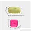 Soap Dishes Soap Dishes Handmade Box With Sealed Lid Candy Color Travel Portable Seal Lock Container Bathroom Accessory Drop Delivery Dhwsq