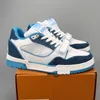 2024 Luxo Mens Sapatos Casuais Moda Mulheres Logotipo Em Relevo Trainer Sneaker Verde Denim Céu Azul Branco Cinza Rosa 36-45 B3