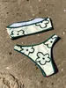 Kvinnors badkläder Kvinnors badkläder Floraltryck Kontrast Bindande Bandeau Bikini baddräkt Kvinnor Två bit 2023 Set Summer Beach Bathing Suit 230313 L230922