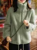 Women s Fur Faux Jackets for Women Warm Zipper Jacket Padded Double sided Fleece Turtleneck Coat Sweatshirt 230922