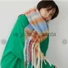 Sciarpe Sciarpa scozzese arcobaleno a doppia faccia invernale Scialle colorato caldo con nappe in mohair Collo spazzolato unisex x0922