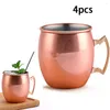 Tazze 4 pezzi boccale Moscow Mule placcato in rame martellato tazza da birra in acciaio inossidabile 304 caffè