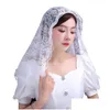 Bridal Veils Chapel Veil Mantilla Latin Mass Flower Embroidered Head Ering Lace Edge Scarf For Confirmation Baptism 2 Colors Drop Deli Dhlvn