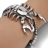 Bracelet en acier inoxydable pour hommes lourds, squelette de dinosaure, crâne, Scorpion, tigre, mille-pattes, requin, chaîne