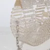 Kvällspåsar Mini Clear Acrylic Evening Clutch Purses Women Designer Chain Transparent Hollow Out Half Round Crossbody Bags Wedding Party 230921