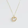 Pendants Amaiyllis 18K Gold Shell Love Peach Heart Necklace Pendant Vintage Pattern Clavicle Chain For Lover Jewellry