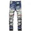 Jeans firmati da uomo Moda stile europeo americano Jean Hombre Lettera Stella Ricamo Pantaloni Patchwork Strappato per Pantaloni da moto Skinnytxim