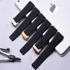 Watch Bands 22mm 24mm Watchbands for Tag Black Diving Silicone Rubber Holes Band Strap Stainless Steel Replacement282K