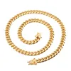 8mm 10mm 12mm 14mm 16mm Miami Cuban Link Chains Stainless Steel Mens 14K Gold Chains High Polished Punk Curb Necklaces220G