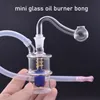 Festival Promotion Mini-Glas-Ölbrenner-Bong-Wasserpfeifen mit Matrix Perc 10 mm weibliche Recycler-Hand-Dab-Bongs zum Rauchen mit männlichem Glas-Ölbrenner-Rohr und Schlauch