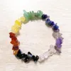 Natural Stone Malachite Lapis Tiger Eye Armband Charm 7 Chakra Reiki Healing Crystals Chips Single Strand Women Armband235i