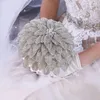 Decorative Flowers Gold Rhinestone Luxury Crystal Bouquet Silver Flower Wedding Decoration Elegant Bridal