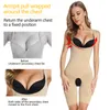 Arm Shaper Dames Shapewear Full Body Afslankende bodysuit Open kruis korset Tailletrainer Vormgevend ondergoed Postpartum Herstelschede 230921