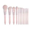 Makeup Brushes Tools Pink 11pcs Set Cosmetic Powder Foundation Blush Contour Concealer Eyebrow Eye Shadow Blending Brush Make Up Tool 230922