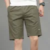 Shorts pour hommes Été Hommes Casual Couleur Solide Taille élastique Bermudas Mâle 2023 Tendances Pantalon Pur Coton E59