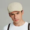 Bérets hommes britannique Ivy Cap mode grande tête hommes printemps et été loisirs béret mâle solide coton sboy chapeau 55-60 cm 230922