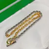 Design italiano titânio aço ouro prata emenda colar de corrente feminina moda personalizado feriado gift178n