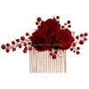 Bandanas Flower Hair Comb Bride Pearls Piece Accessory For Woman Girl Drop Delivery Fashion Accessories Hats Scarves Gloves Wraps Dhewl