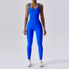 Ll-6848 Combinaisons pour femmes tenues de Yoga sans manches combinaison de danse ajustée pantalons longs Leggings respirants matériel de filetage de vis