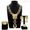 Wedding Jewelry Sets Fashion Woman Necklace Set Face Shape Chain Pendant Design Big Earring Square Ring Gift 230922