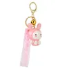 fashion rabbit keychain with Led light Keyrings small bell Key ring designer bag charm301C