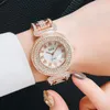 Relojes de pulsera 2023 Mujeres Reloj de lujo Diamante Cristal Dial Reloj de pulsera Correa de acero inoxidable Relojes Cuarzo Vintage Relojes pequeños Reloj Dama