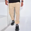 Men's Polos 2023summer Cotton And Linen Overalls European American Independent Station Drawstring Multi-pocket Casual Trousers