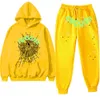 Tracksuits kazak erkek sweatshirt y2k sp5der 555555 sweater hoodie set kadınları hoodies hip hop şarkıcı örümcek web baskılı spor takım elbise sweatshirts yo1u