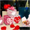 Other Festive Party Supplies Valentines Day Hug Love Kiss Me Pink Cookie Gift Box Three-Nsional Carton Couple Gifts 5405 Q2 Drop Deliv Dh6Hv