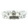 Brins de perles 2 pièces ensemble breloque bouddha Bracelet en pierre naturelle hommes bracelets pour femme Cool éblouissant Pulseras1235V