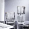 ワイングラス日本スタイルのリップルウイスキーガラス垂直ラインコーヒーカップ280/295mlパートリーバー透明ビールマグカップジュースのために飲む