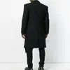 Misturas de lã masculina casaco longo irregular duplo breasted personalizado fino ajuste preto simples lazer moda tamanho grande primavera 230921