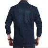 Ternos masculinos moda denim blazer jaqueta masculina negócios casual fino ajuste terno jeans casaco escritório militar vintage algodão