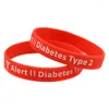 Pulseiras de charme 1 Pcs Tipo 2 Pulseira de borracha de silicone para diabetes 7 cores