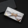 Neck Ties High Quality Bowtie For Men Slim Fashion Business Formal Wedding Bow Tie Butterfly Male Dress Shirt Solid Cravat with Gift Box 231013