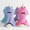 Cat Costumes Striped Sweatshirt Pet Dog Clothes Soft Bathrobe Jumpsuits Rompers Pajamas Hoodies Clothing For Dogs Puppy Teddy