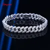 Bracelets de charme Smyoue 18 carats plaqué or bracelet cubain pour femmes hommes diamant à haute teneur en carbone 925 bijoux en argent sterling chaîne à maillons hip hop 230921