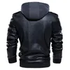 Heren Lederen Faux Motorjas Mannen Casual PU Jassen Man Winter Dikke Warme Vintage Capuchon Kraag Club Bomberjassen chaqueta 230922