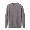 Мужские свитера, одежда из кашемировой шерсти, осень-зима 2023, повседневный свитер с длинными рукавами из чистого овечьего трикотажа, пуловеры, джемперы