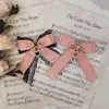 Bow Ties Japanese Style Sweet Barrettes Clip Hair Accessories Lolita Love Pearl Rhinestone Lace Bow Edge Sweet Bow Hairpins Side Clips 230922