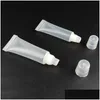 Packaging Bottles Wholesale 10Pcs 5Ml/10Ml Bottle Refillable Empty Cosmetic Tubes Lip Gloss Clear Containers Makeup Tools11 Drop Del Ot5Vb