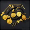 Jewelry Sets Anniyo Ethiopian Necklaces Earrings Ring Bracelets Hairpins Head Chains African Eritrean Ing Productss 300306 Drop Deliv Dhhv2